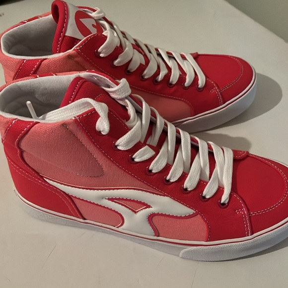 Pink High-Top Sneakers with White Accents - Picture 2 of 2